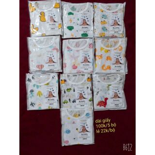 Set 5 bộ dài giấy chui đầu cho bé