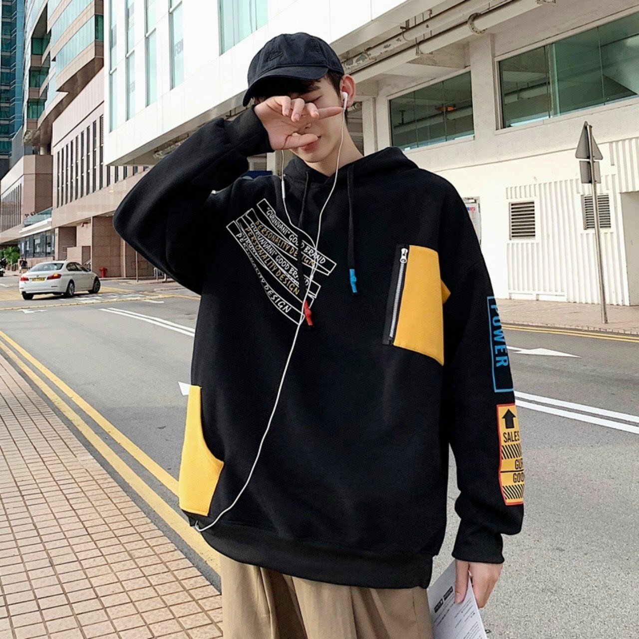 <<HDE128>>Áo hoodie nỉ da cá nam nữ thêu nổi phong cách Hàn Quốc