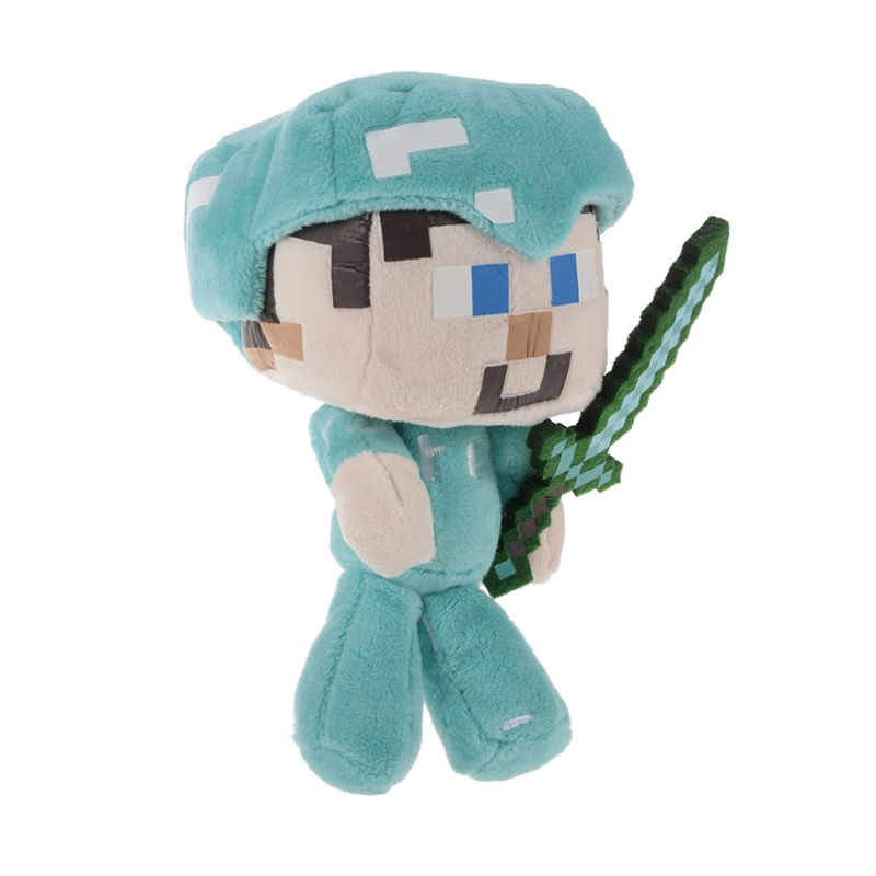 Minecraft Steve Plush Toys 18cm/7inch Minecraft Steve With Sword Stuffed Kid Toy