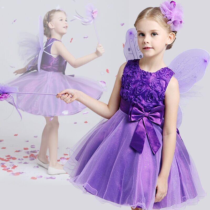 Đầm Công Chúa Trang Trí Phối Nơ Dễ Thương Dành Cho Bé Gái