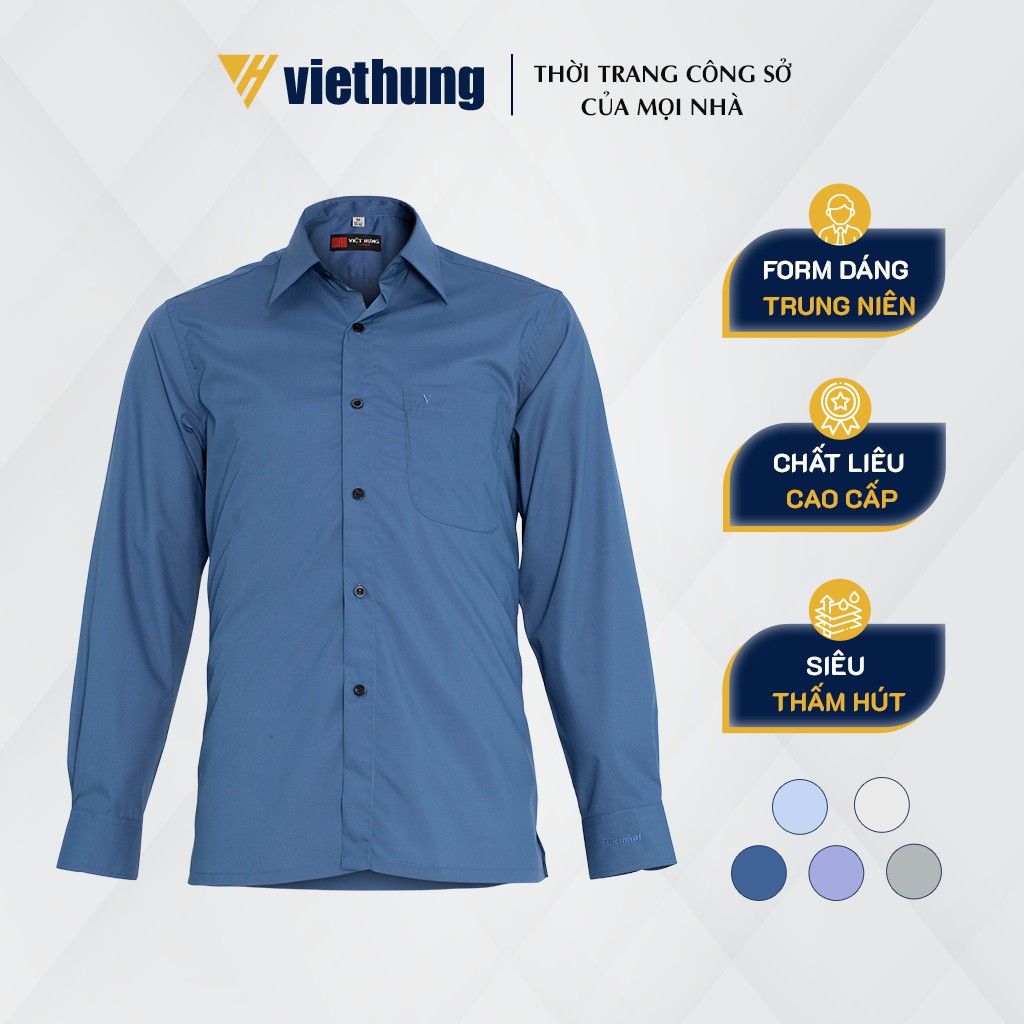 Áo Sơ Mi Nam Trơn Tay Ngắn Tay Dài Form Rộng Big Size Vải Lon Mỹ Thấm Hút Mồ Hôi Sơ Mi Dáng Suông Việt Hưng | BigBuy360 - bigbuy360.vn