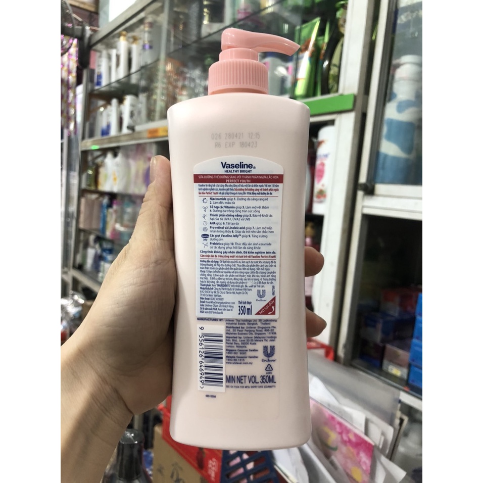 Dưỡng thể Vaseline healthy white perfect 10 350ml