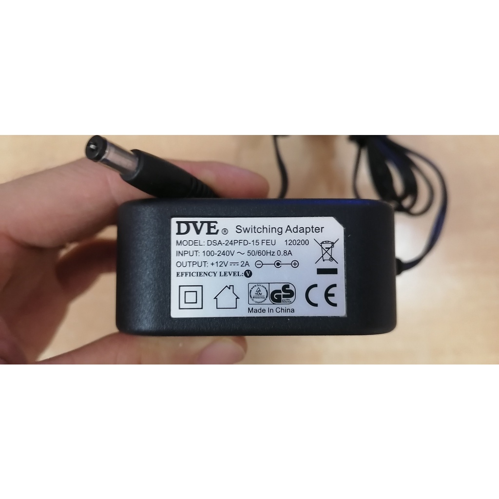 Nguồn DVE 12V - 2A Xịn Sò , Adaptor DVE 12V2A Chính Hãng (Cũ).