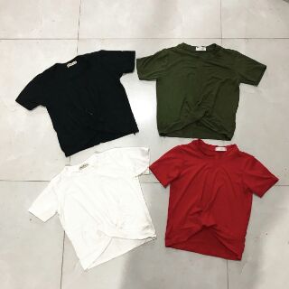 ÁO CROPTOP XOẮN EO TAY NGẮN
