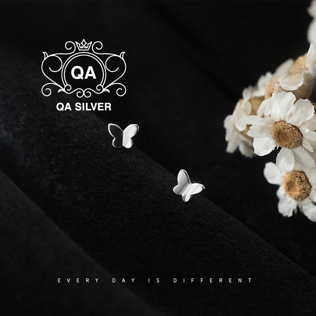 Bông tai bạc 925 bướm khuyên tai bạc hồ điệp nhỏ S925 BUTTERFLY QA SILVER Earrings EA210802
