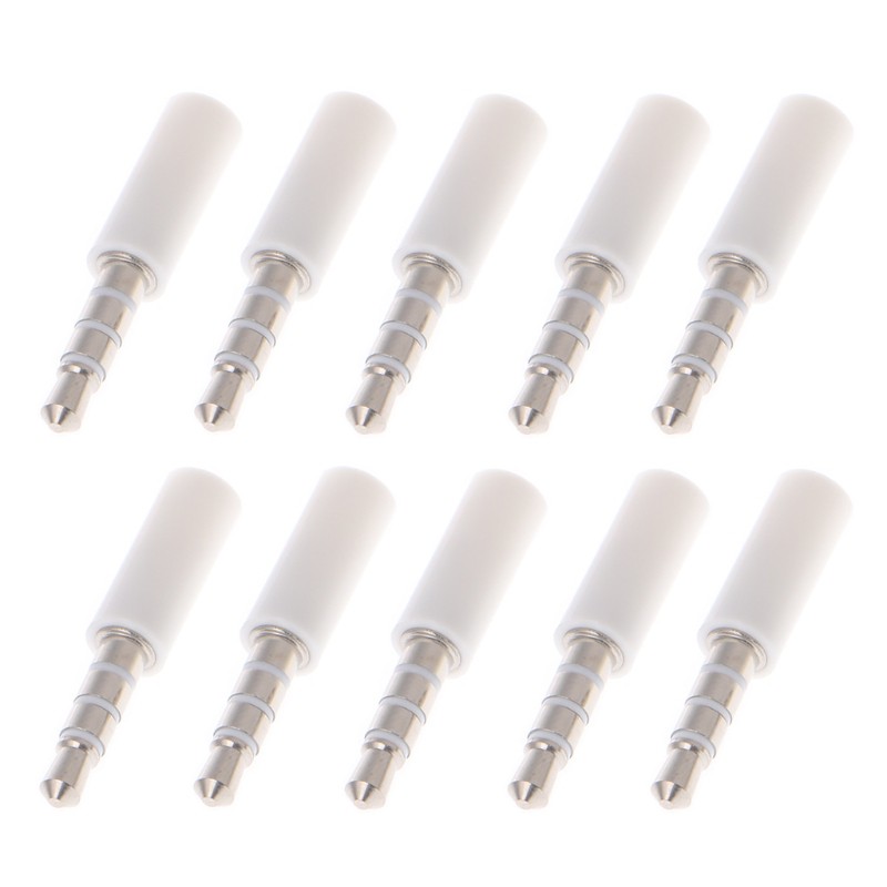 WER 10x Gold Plated 4 Pole 3.5mm Male Stereo Earphone Headphone Jack Plug Soldering