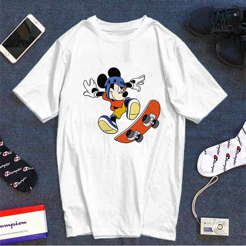 Áo thun Unisex - Chuột Mickey lướt ván Cotton Thun - Dẽ Thương