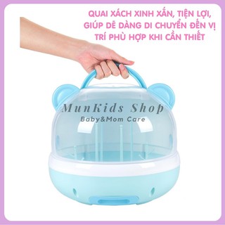  Khay Giá Úp Bình Sữa Núm Ty Có Nắp Đậy