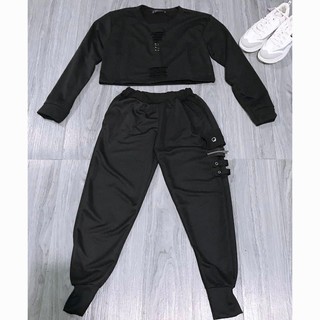SET ÁO CROPTOP VÀ QUẦN NẮP TÚI