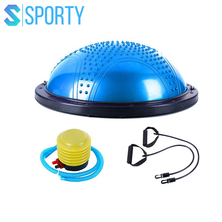 Bóng Bosu tập thể dục, Yoga tại nhà, tùy chỉnh cân bằng, massage cơ thể cao cấp kèm bơm + dây chính hãng SPORTY YGB24