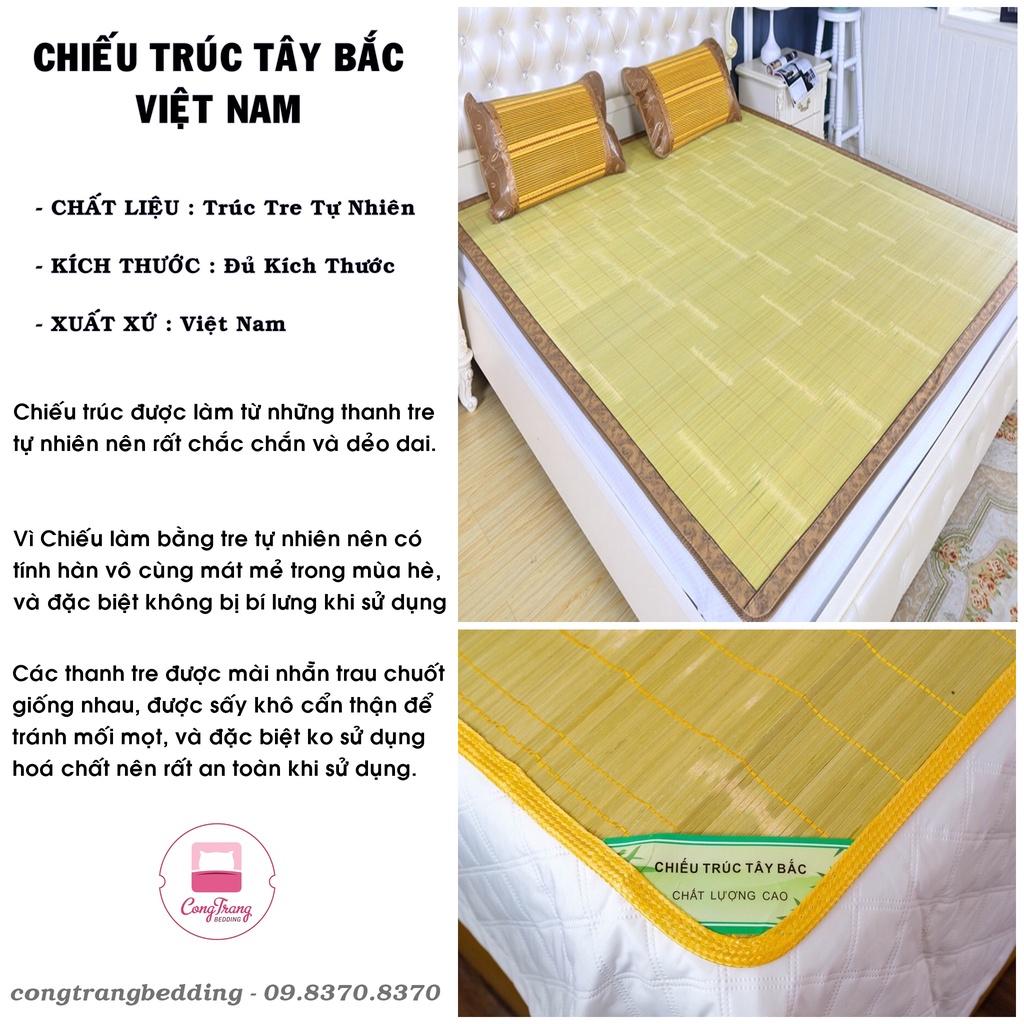 Chiếu trúc tre Tây Bắc, chiếu tre trúc Cao Bằng điều hòa loại đẹp ( Mát Lạnh Mùa Hè )