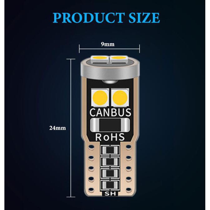 Bộ 10 Đèn LED Kevanly W5W T10 3030 Chip 6SMD Cao Cấp Cho Xe Hơi