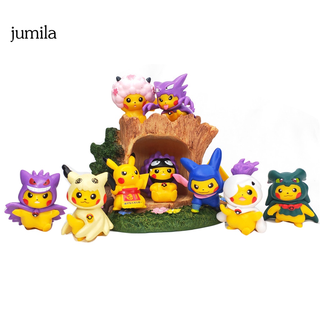 Bộ 9 Đồ trang trí Pikachu hoạt hình để bàn trang trí