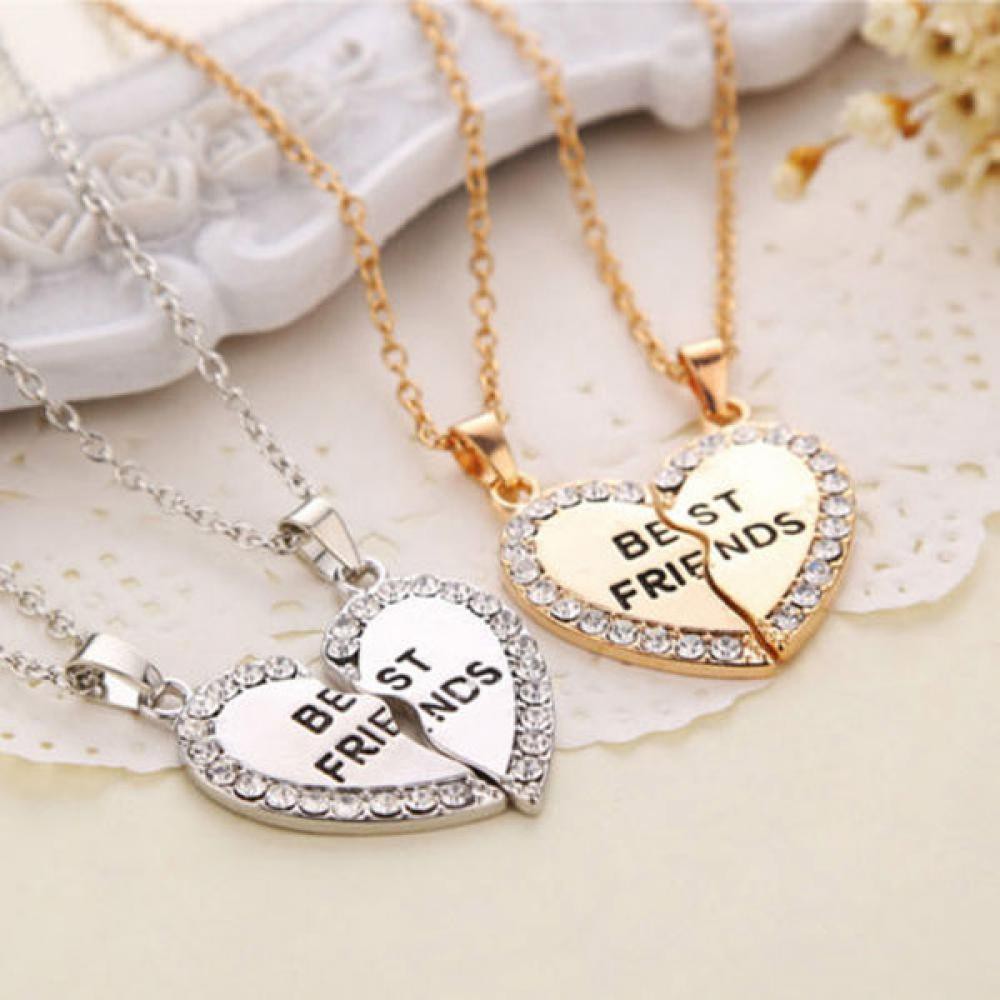 Bộ 2 dây chuyền tình bạn (mặt dây chuyền hình nửa trái tim)