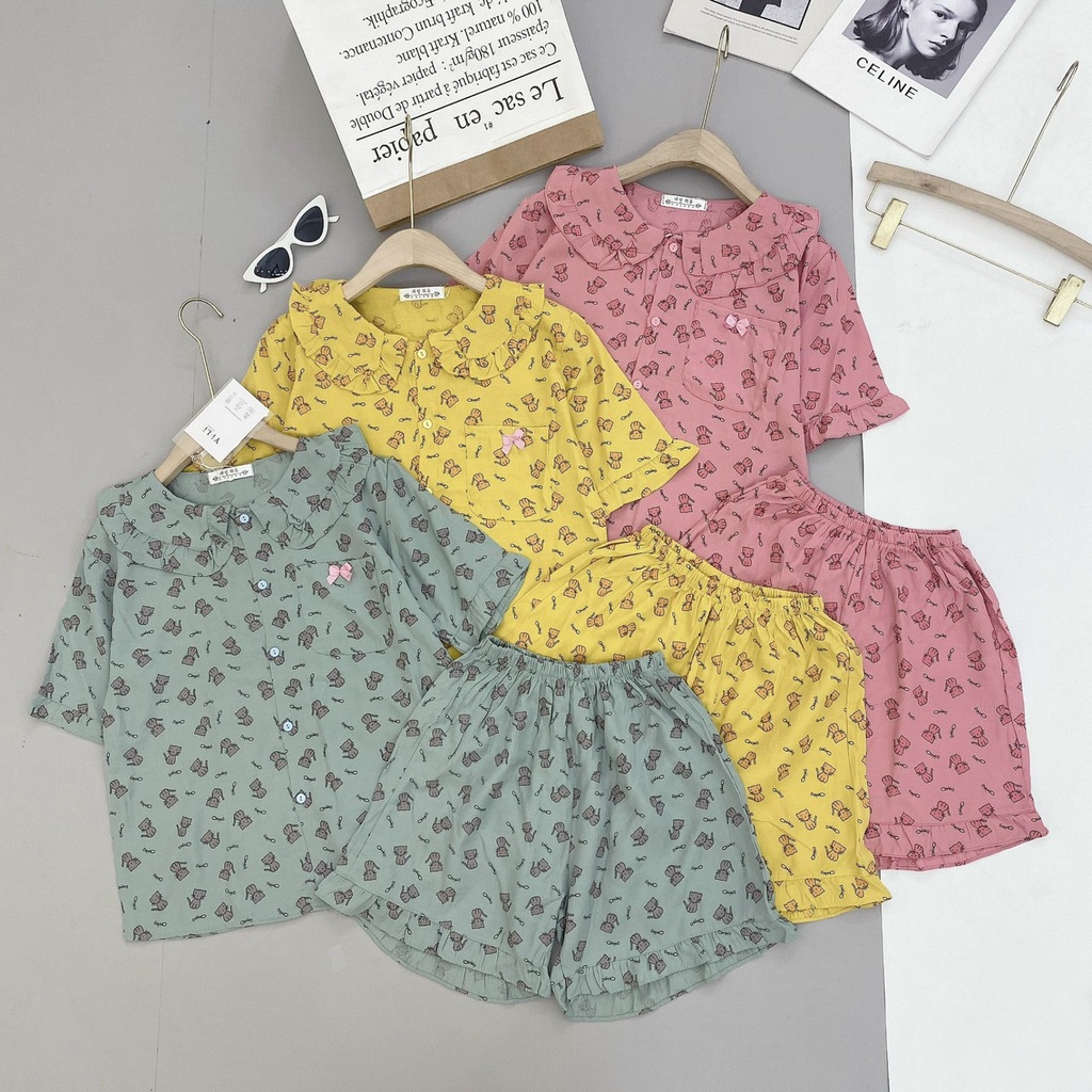 Bộ đồ mặc nhà chất đũi đùi hoa nhí siêu xinh