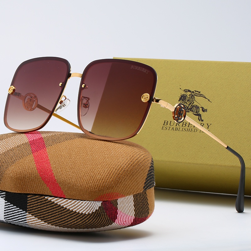 BURBERRY Kính Mát Gọng Vuông Phong Cách Vintage Sang Trọng Chống Tia UV400