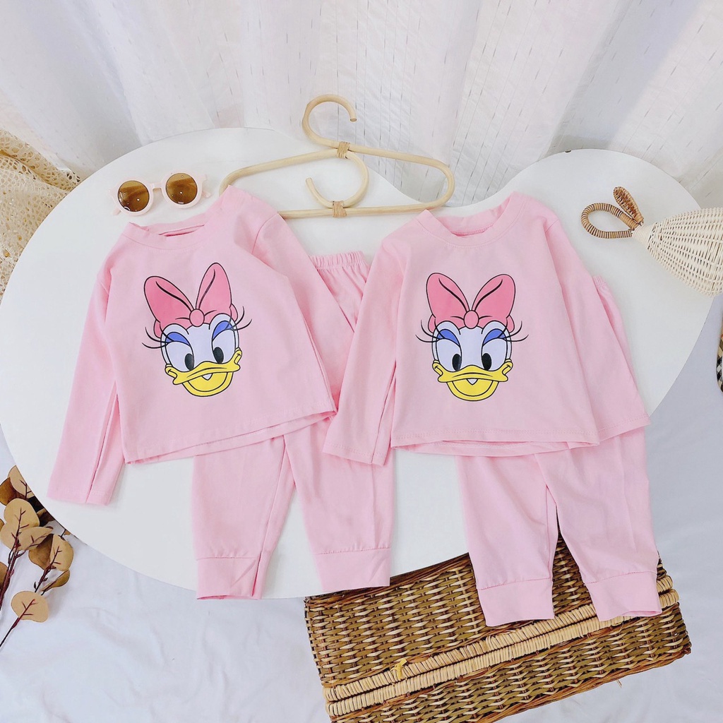 (7-17kg) Bộ quần áo dài tay vịt dễ thương QATE779 CHO BÉ GÁI 8-18Kg TB91