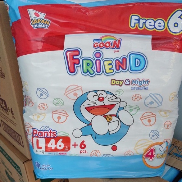 [CỘNG 6 MIẾNG] Tã quần Goo.N Friend Doremon gói cực đại size L 46 miếng (cho bé 9 - 14kg)