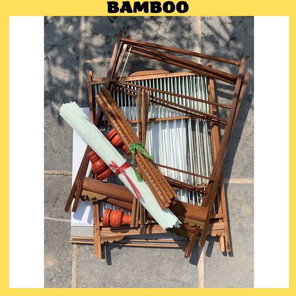Lồng chim chào mào tự ráp chất liệu trúc già xử lý kèm nan cáp quang chắc chắn bền đẹp