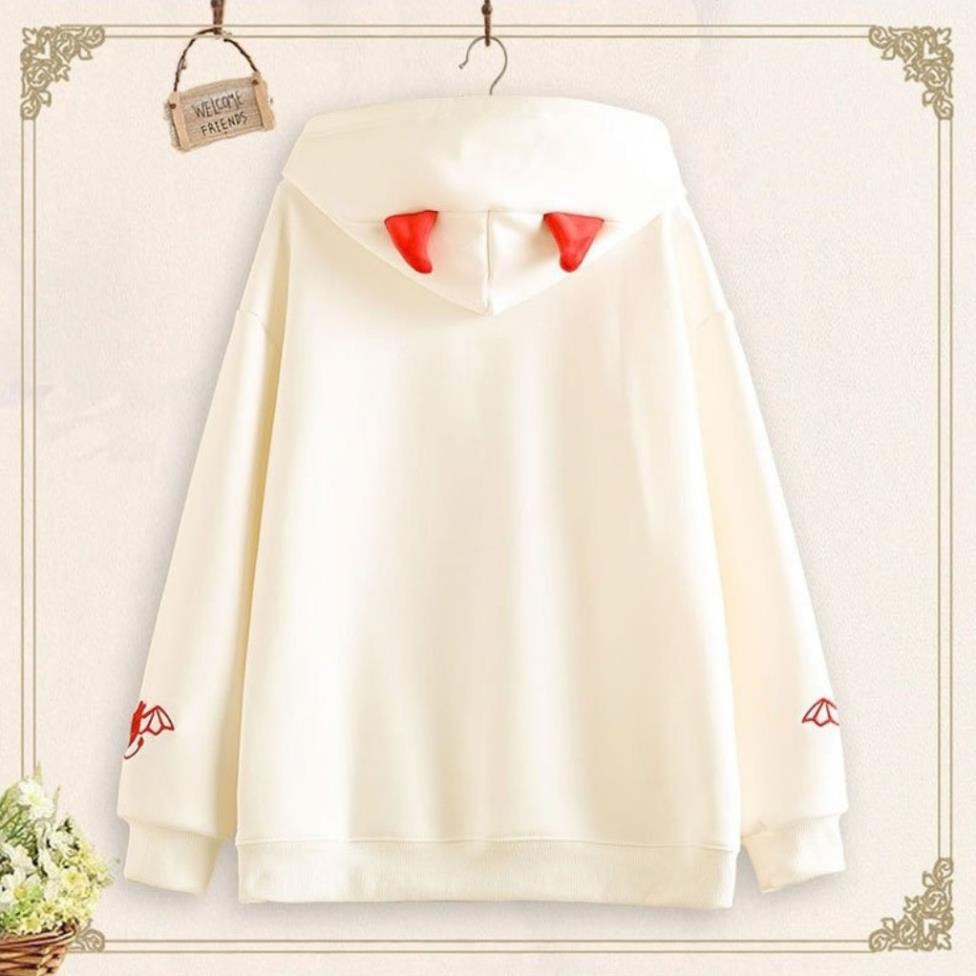 Áo khoác nỉ hoodie trơn unisex  in hình quỷ dơi cute, form unisex cho nam và nữ KN19 | BigBuy360 - bigbuy360.vn