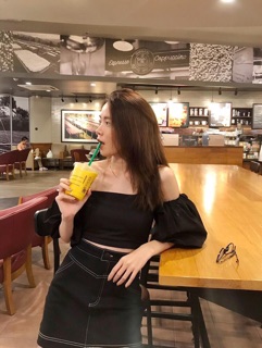 ÁO CROPTOP BẸT VAI (KÈM VIDEO HÌNH THẬT)