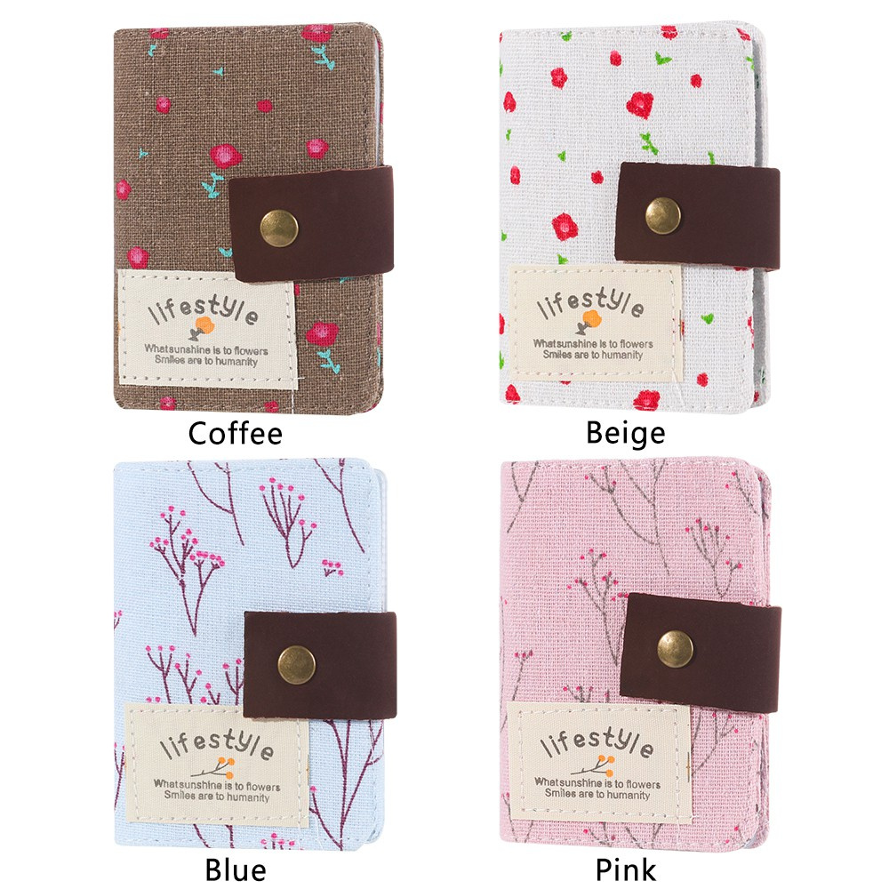 Ví Canvas Mỏng Đựng Tiền/Thẻ 20 Ngăn/Thẻ Đa Màu Sắc Cho Nữ