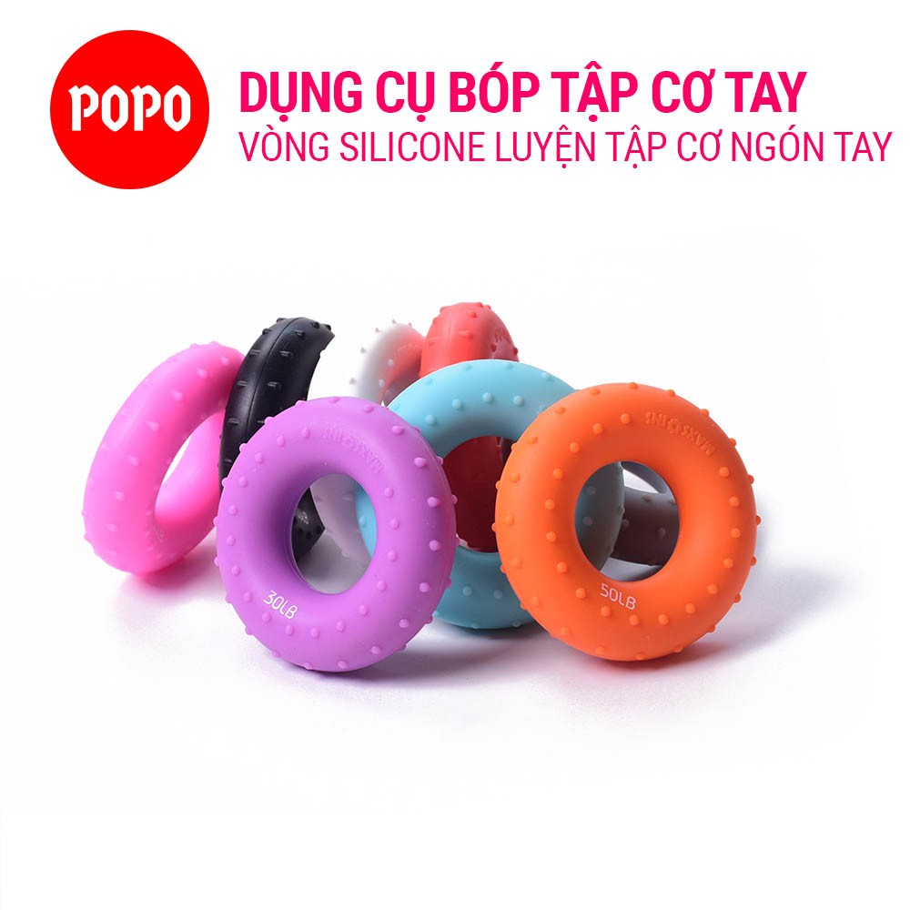 Vòng tròn cao su silicone bóp tập cơ tay 30,40, 50 Pounds cầm nắm luyện tập sức mạnh ngón tay YGW20 POPO