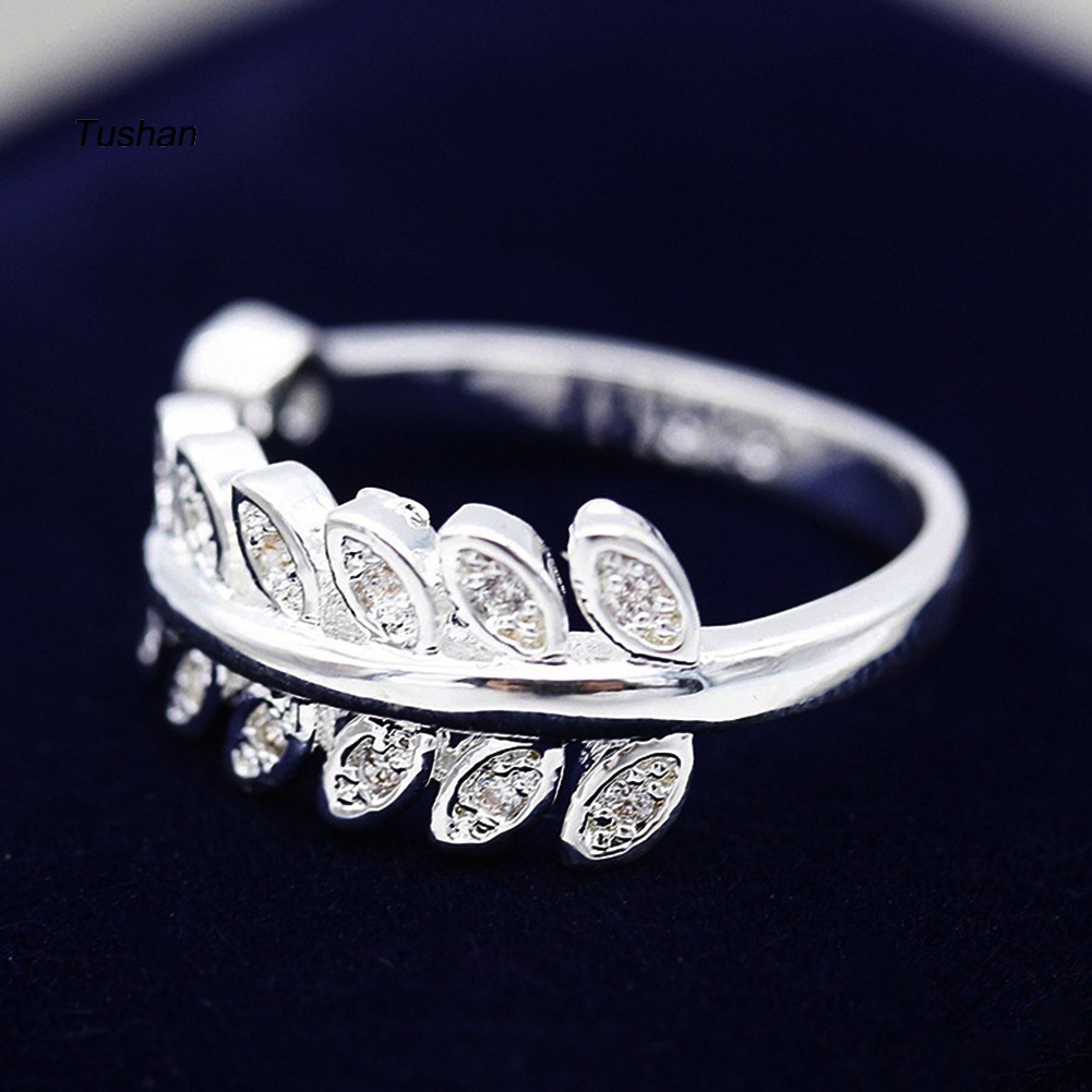 Nhẫn Hở Hình Lá Olive / Lá Có Thể Điều Chỉnh Kích Thước Thời Trang