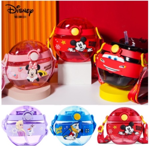 Bình Nước DISNEY Kèm Ống Hút cho Bé hình Bánh Donut Đáng Yêu