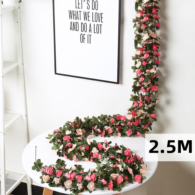 Dây Hoa Mẫu Đơn Nhân Tạo 2.5M Treo Tường Trang Trí