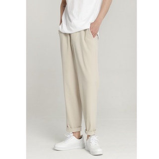 Quần Baggy Kaki unisex ANYOUNG Basic nam nữ cạp chun ống rộng phong cách Hàn Quốc ulzzang QD20