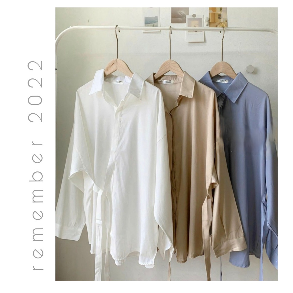 Áo sơ mi lụa lanh cao cấp cúc cài kiểu