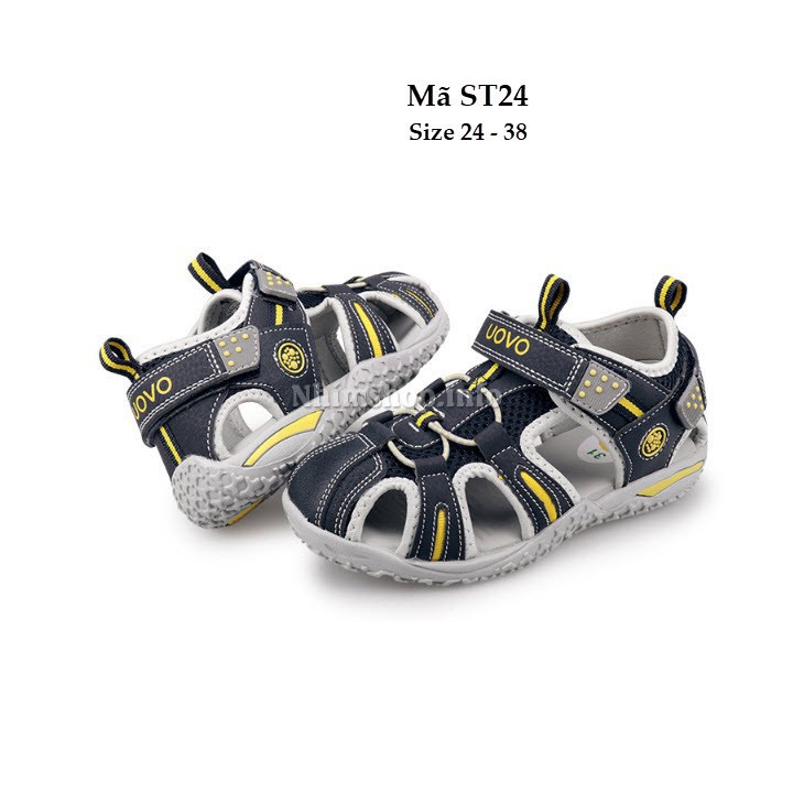 Dép rọ sandal bé trai UOVO kiểu bít mũi thể thao và phong cách thời trang có thể lót được đế chỉnh hình ST24 KPR