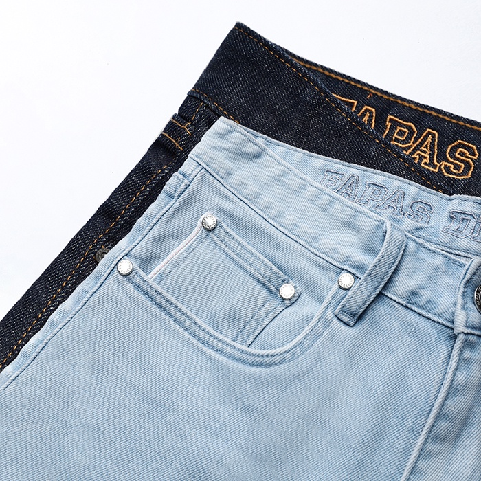 Quần Shorts Nam River Lưng Thêu Logo Đính Tag Da Cam Nổi Bật Chất Liệu Jean Form Slimfit - FAPAS