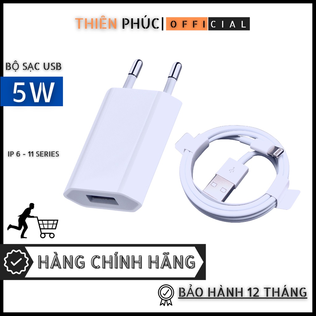 Bộ sạc IPdẹp,củ cáp sạc USB IP5 6 7 8 x 11 xsmax,cóc dài,dây tiêu chuẩn EU