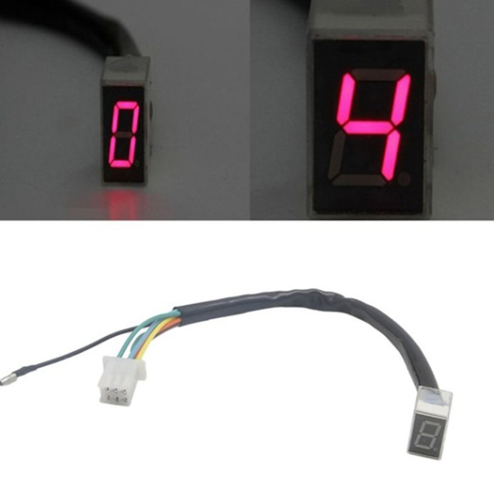 CHINK Easy To Install Lever Sensor Meter Digital Gear Indicator Motorcycle Mini Shift Lever Gauge LED Display/Multicolor