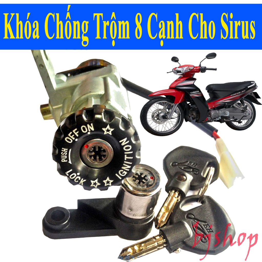 Ổ Khóa Chống Trộm 8 Cạnh Cho Xe Sirius Xăng Cơ