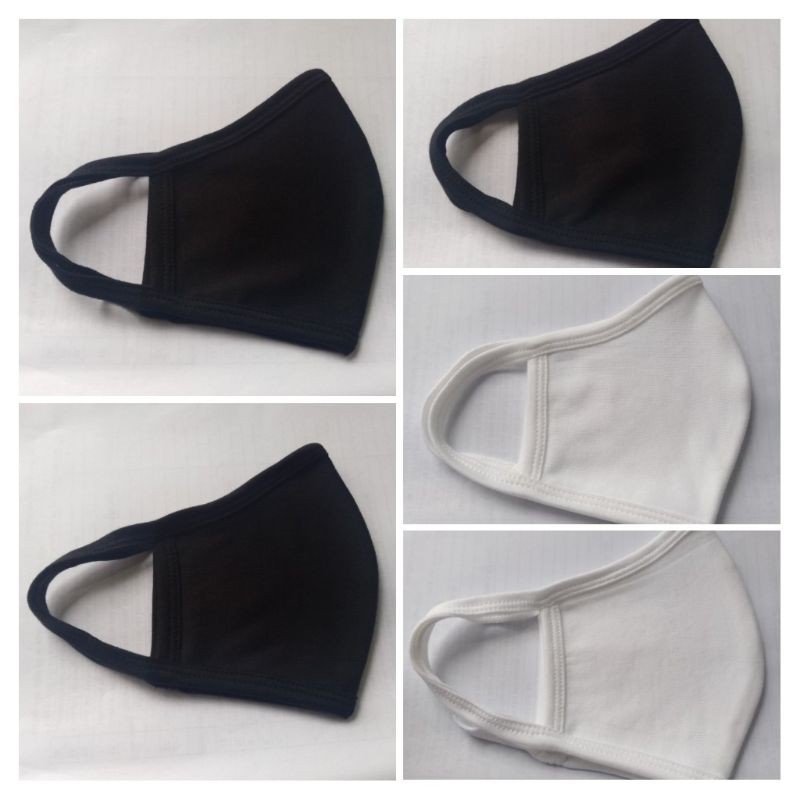 Khẩu trang vải 2 lớp 100% cotton. Tái sử dụng nhiều lần ( Màu đen, trắng, xám, xám đen, đỏ) | BigBuy360 - bigbuy360.vn