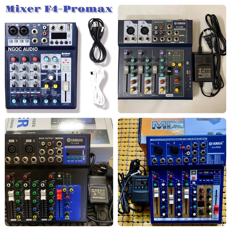 Bộ 4 Bàn Trộn Mixer F4,F4 PRO,F4 PROMAX Và F4 Xanh...HÁT THU ÂM LVIESTREAM RÂT HAY BH 1 NĂM