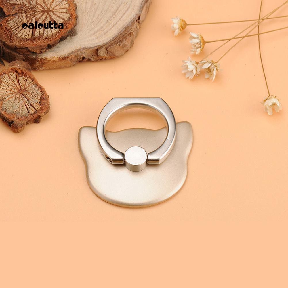 CAL_Cute Cat Head Universal Phone Finger Grip Ring Stand Holder for iPhone Samsung