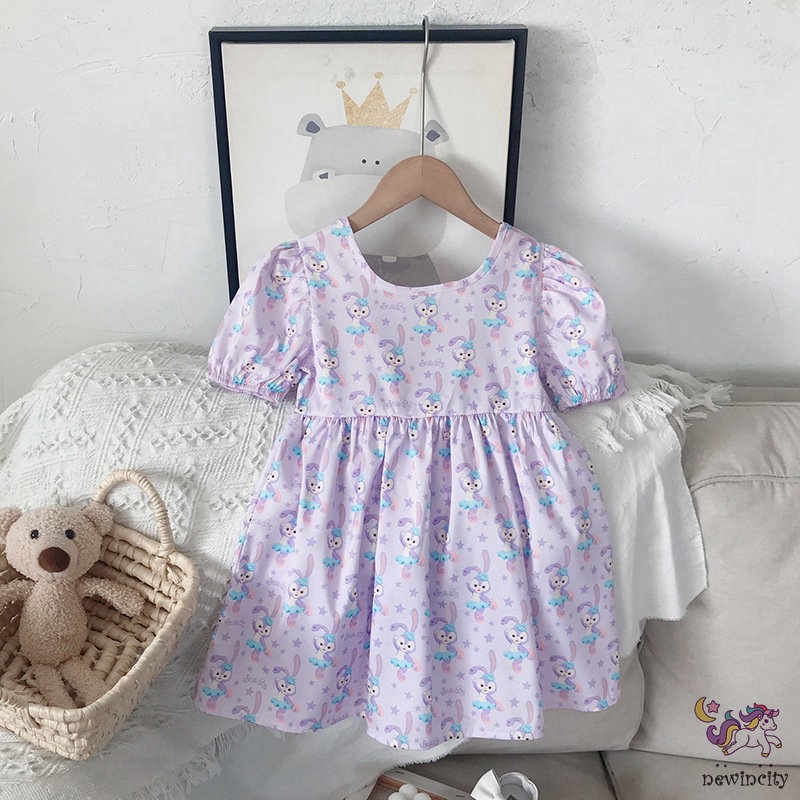 Đầm Hở Lưng In Họa Tiết Hoạt Hình Phong Cách Hàn Quốc Xinh Xắn Dành Cho Bé Gái