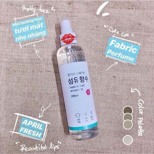 Xịt Thơm Quần Áo FABRIC PERUME 250ML,Nước Hoa Body Giúp Khử Mùi Mồ Hôi Và Loại Bỏ Mùi Cơ Thể Mang Lại Hương Thơm Cả Ngày