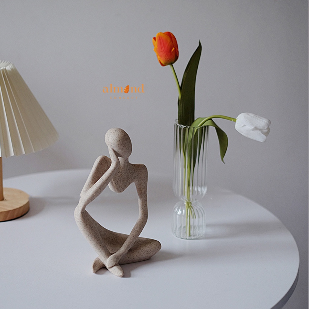 Hoa tulip nhân tạo - Hoa Tulip lụa ẩm trang trí bình thủy tinh, lọ hoa - almondconcept