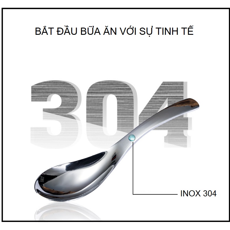 THÌA ĂN CƠM | MUỖNG ĂN SÚP | THÌA INOX 304 CHÍNH HÃNG CANYU DÙNG CHO NGƯỜI LỚN TRẺ EM