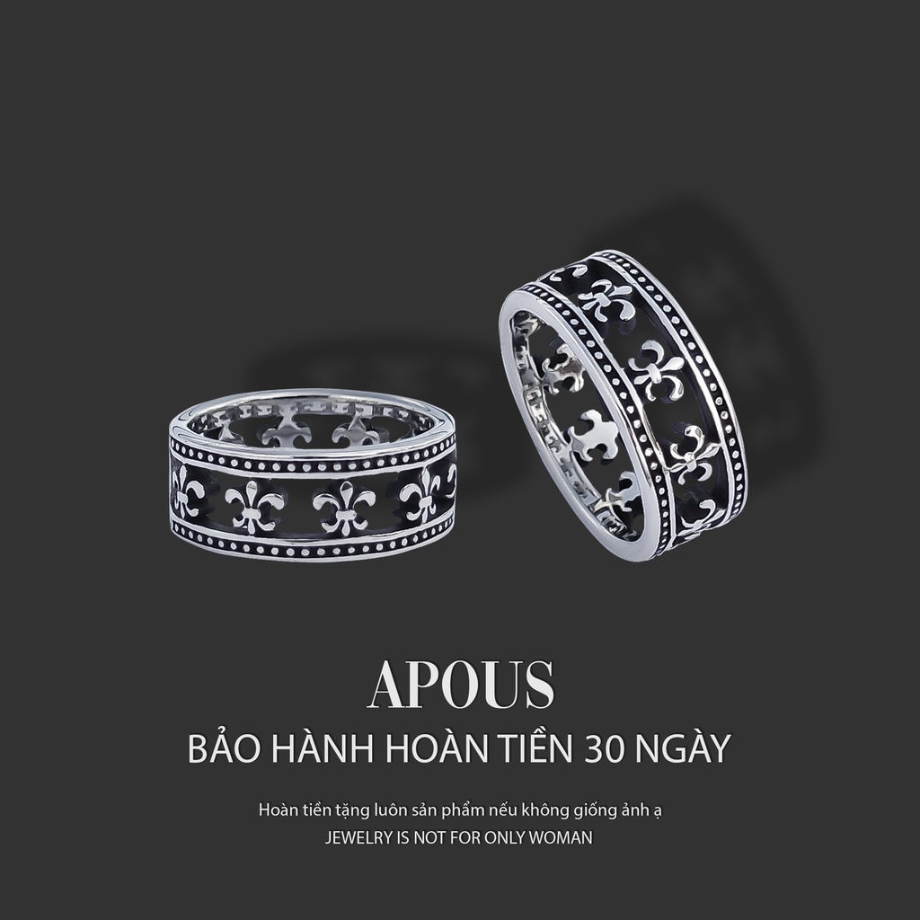 Nhẫn nam nữ Chrome Heart Style N004 - Thép Titan - Phụ kiện trang sức Unisex Apous