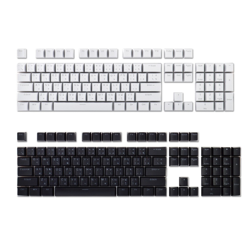 Bộ 104 Nút Bàn Phím Cơ PBT Trong Suốt Phong Cách Thái Lan Độc Đáo