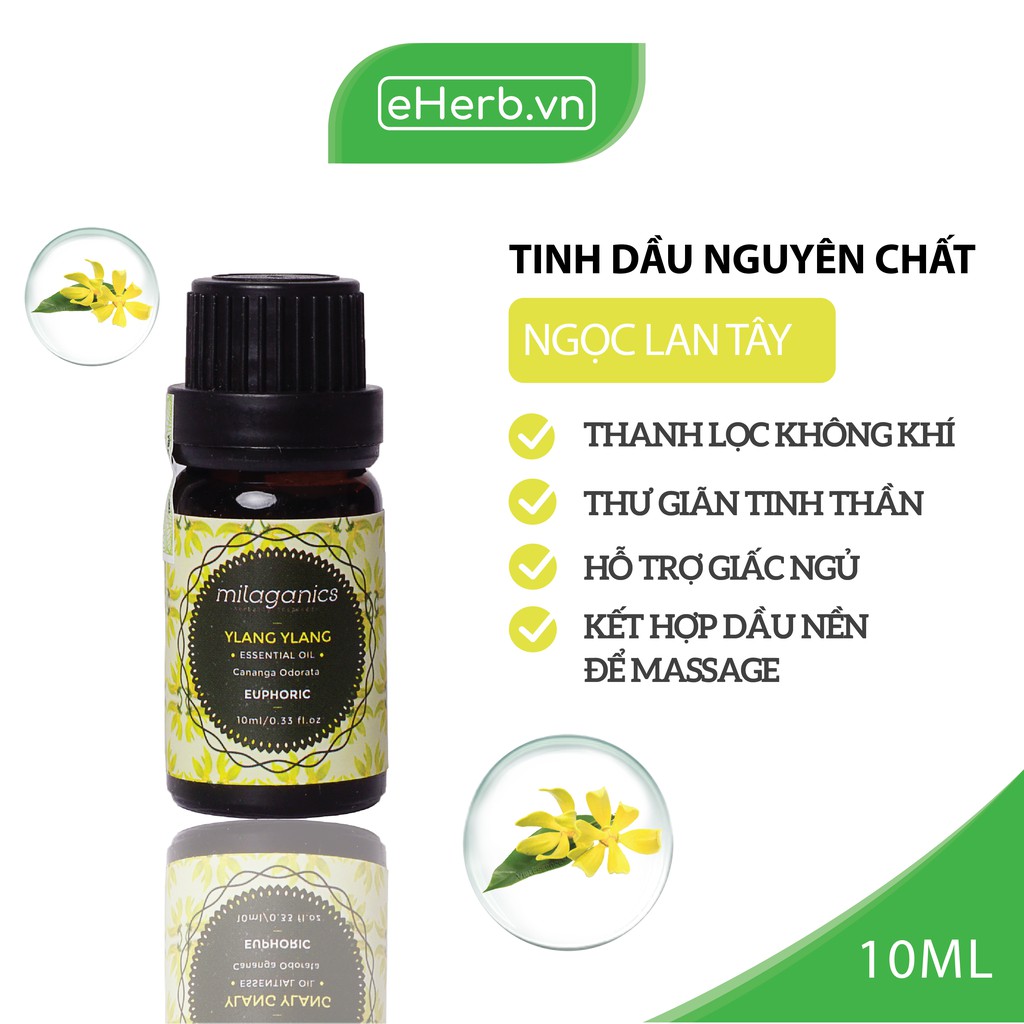 Tinh Dầu Ngọc Lan Tây Nguyên Chất Thư Giãn Tinh Thần, Giảm Stress, Ngủ Ngon MILAGANICS 10ml (Chai)