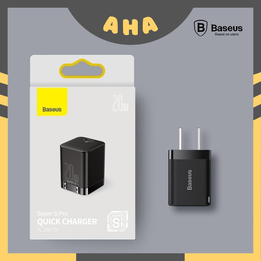 Củ sạc Baseus SuperSi 20W USB C hỗ trợ sạc nhanh Type C PD cho iPhone