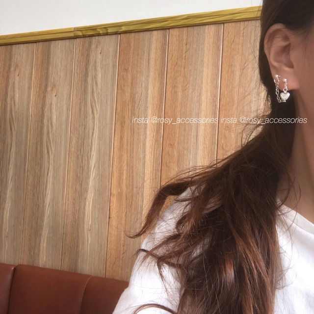 ROSY - KHUYÊN TAI VÀNH XÍCH TRÁI TIM MINI ĐỦ MẪU