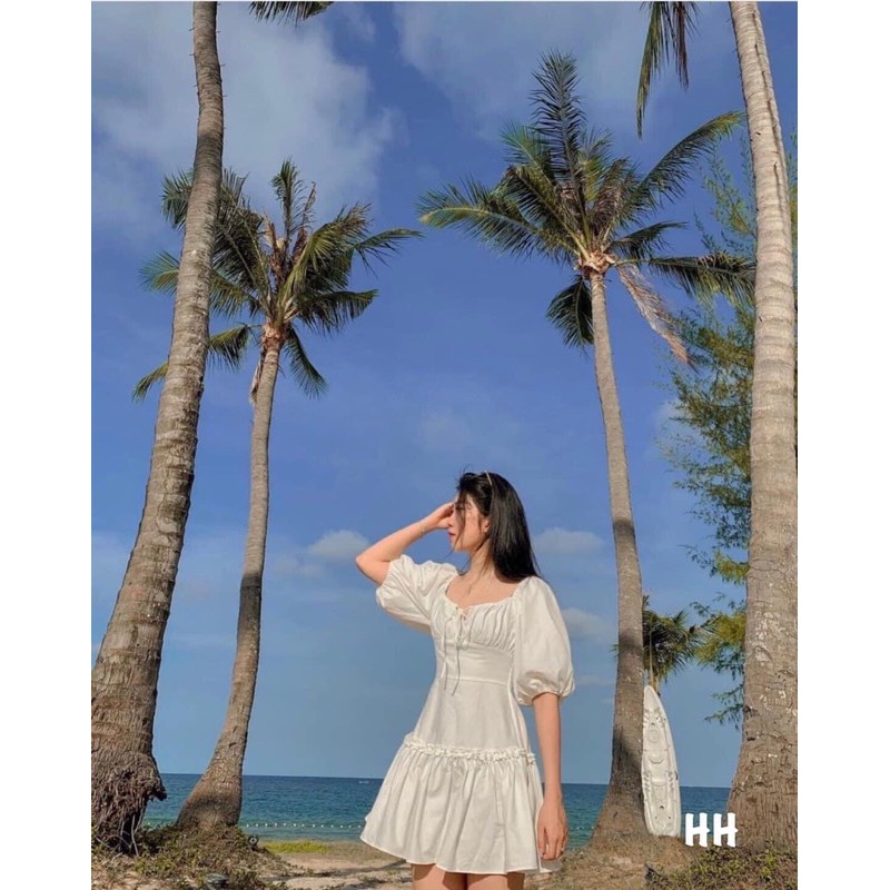 [Siêu Hot] Váy Thô Tay Bồng Dúm Ngực 2 Màu , Đầm Nữ Dáng Xoè Siêu Xinh Có Ảnh Thật Kèm Video | BigBuy360 - bigbuy360.vn